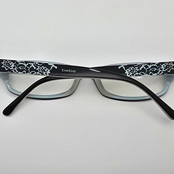 Bebe Hugs BB5063 001 Jet Black on Baby Blue Eyeglasses Frame w/ Case 52-16-135 - Picture 10 of 15